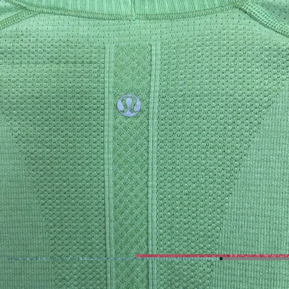 Lululemon Swiftly Tech Long Sleeve Shirt Womens 10 Lime Green  Thumbholes